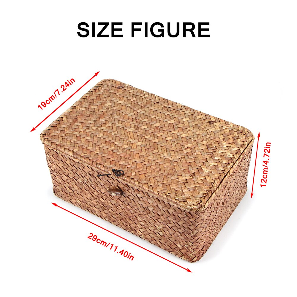 Woven Basket with Lid Rustic Storage Box Woven Basket with Lid Rustic Storage Box