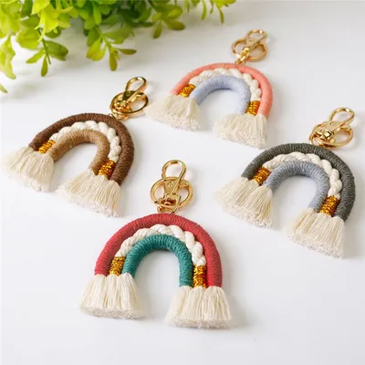 Woven Bohemian Rainbow Keychain Woven Bohemian Rainbow Keychain