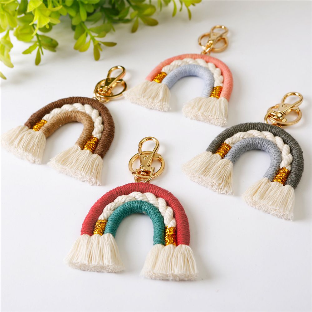 Woven Bohemian Rainbow Keychain Woven Bohemian Rainbow Keychain