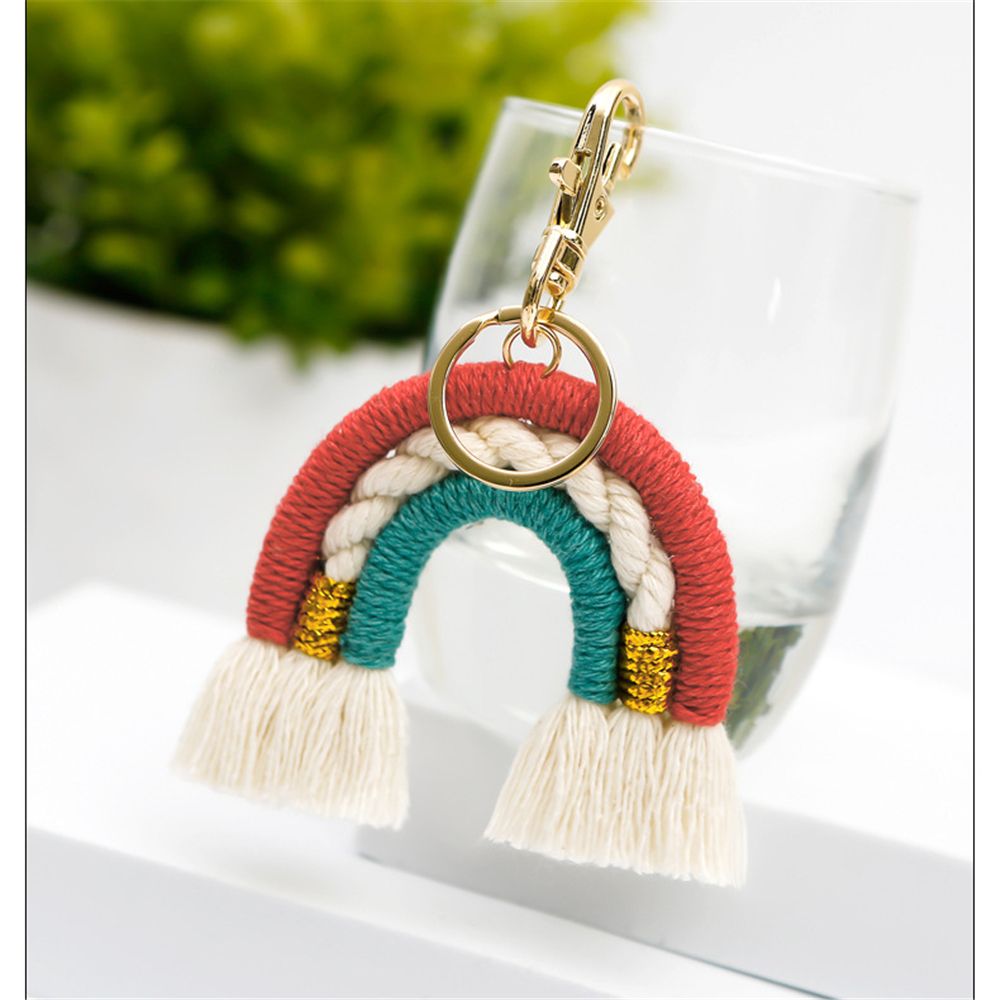Woven Bohemian Rainbow Keychain Woven Bohemian Rainbow Keychain