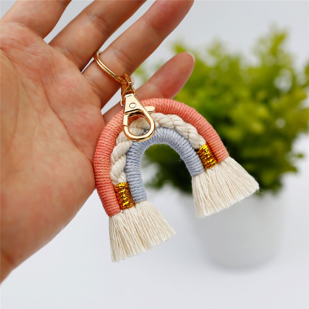 Woven Bohemian Rainbow Keychain Woven Bohemian Rainbow Keychain