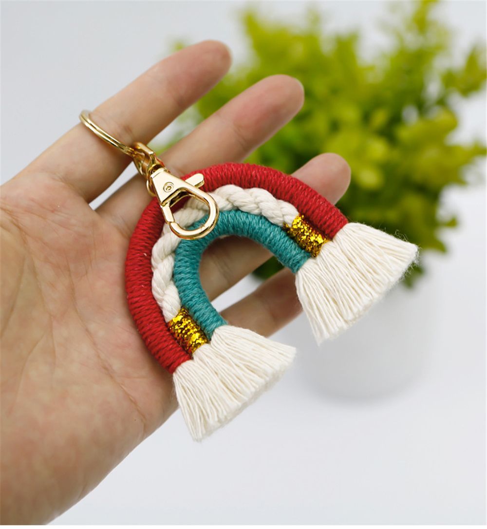 Woven Bohemian Rainbow Keychain Woven Bohemian Rainbow Keychain