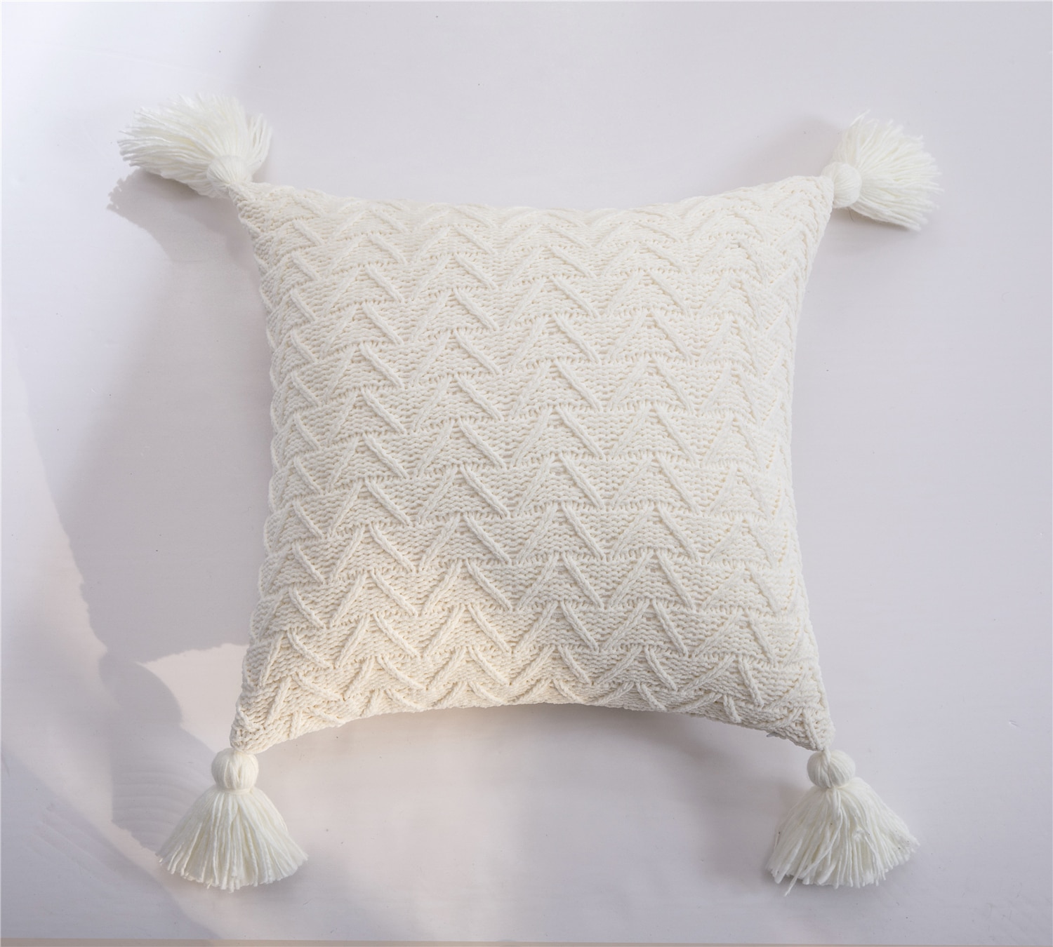 Woven Pillow Cover with Tassels Woven Pillow Cover with Tassels