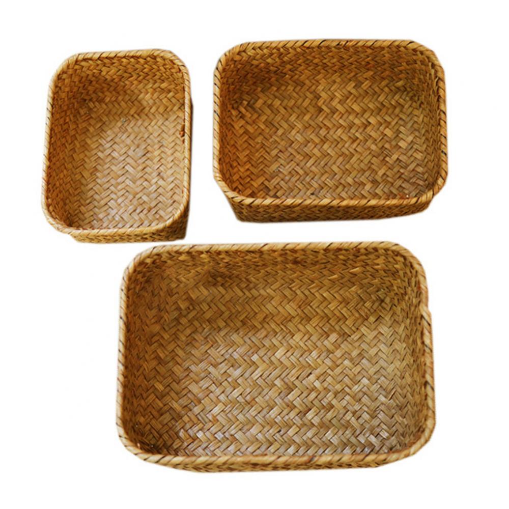 Woven Straw Desk Organizer Basket Woven Straw Desk Organizer Basket