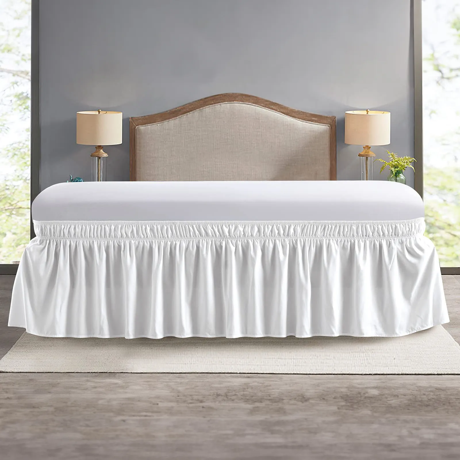 Wrap-Around Elastic Ruffle Bed Skirt Wrap-Around Elastic Ruffle Bed Skirt