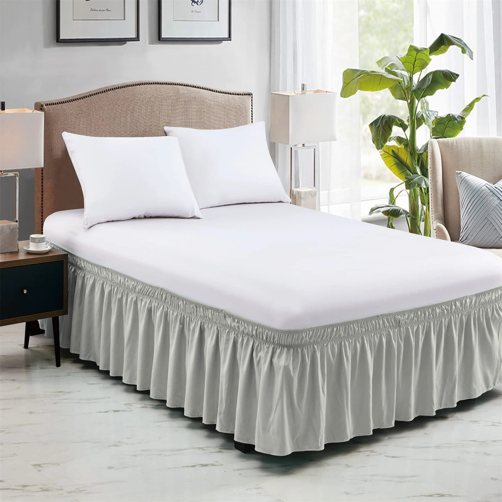 Wrap-Around Elastic Ruffle Bed Skirt Wrap-Around Elastic Ruffle Bed Skirt