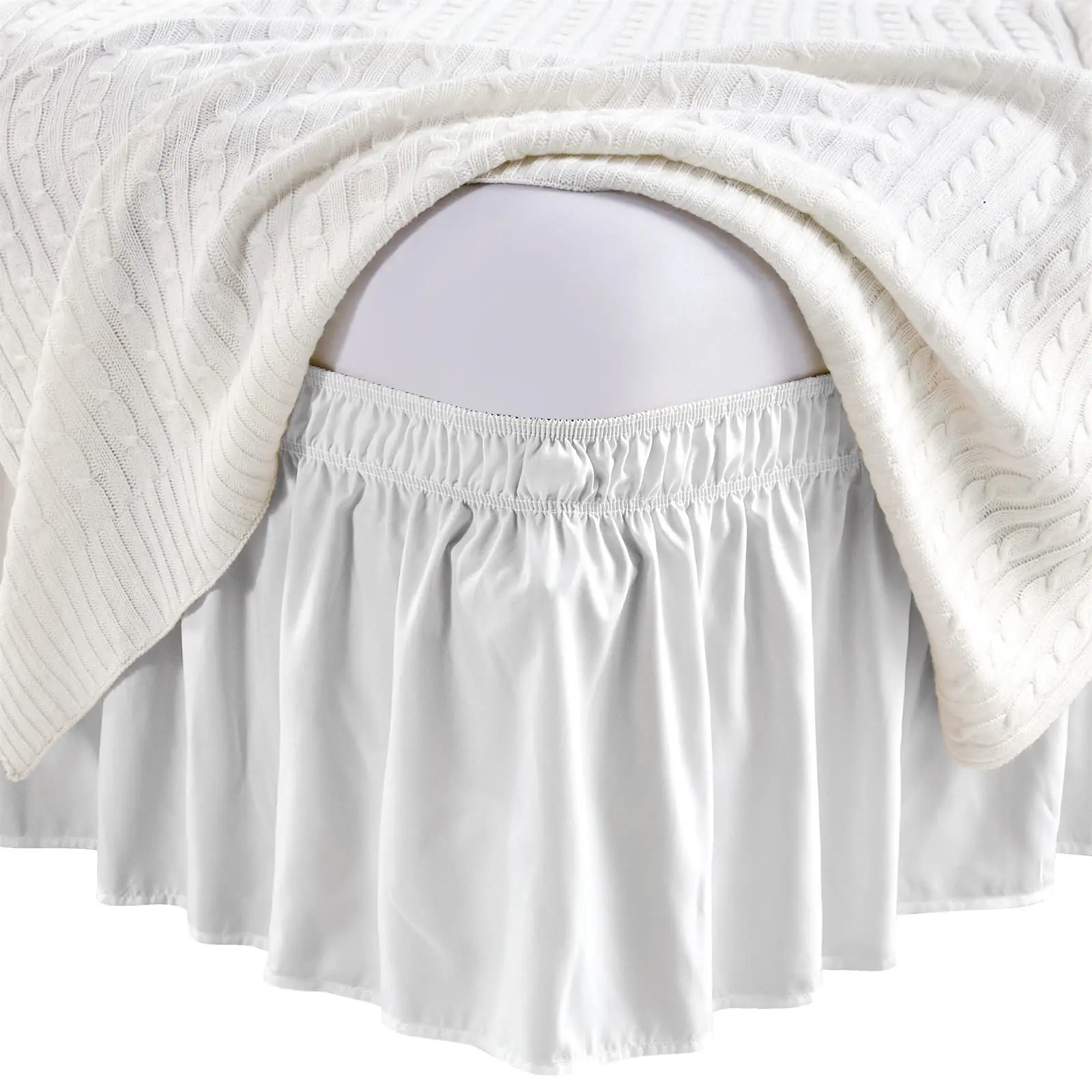 Wrap-Around Elastic Ruffle Bed Skirt Wrap-Around Elastic Ruffle Bed Skirt