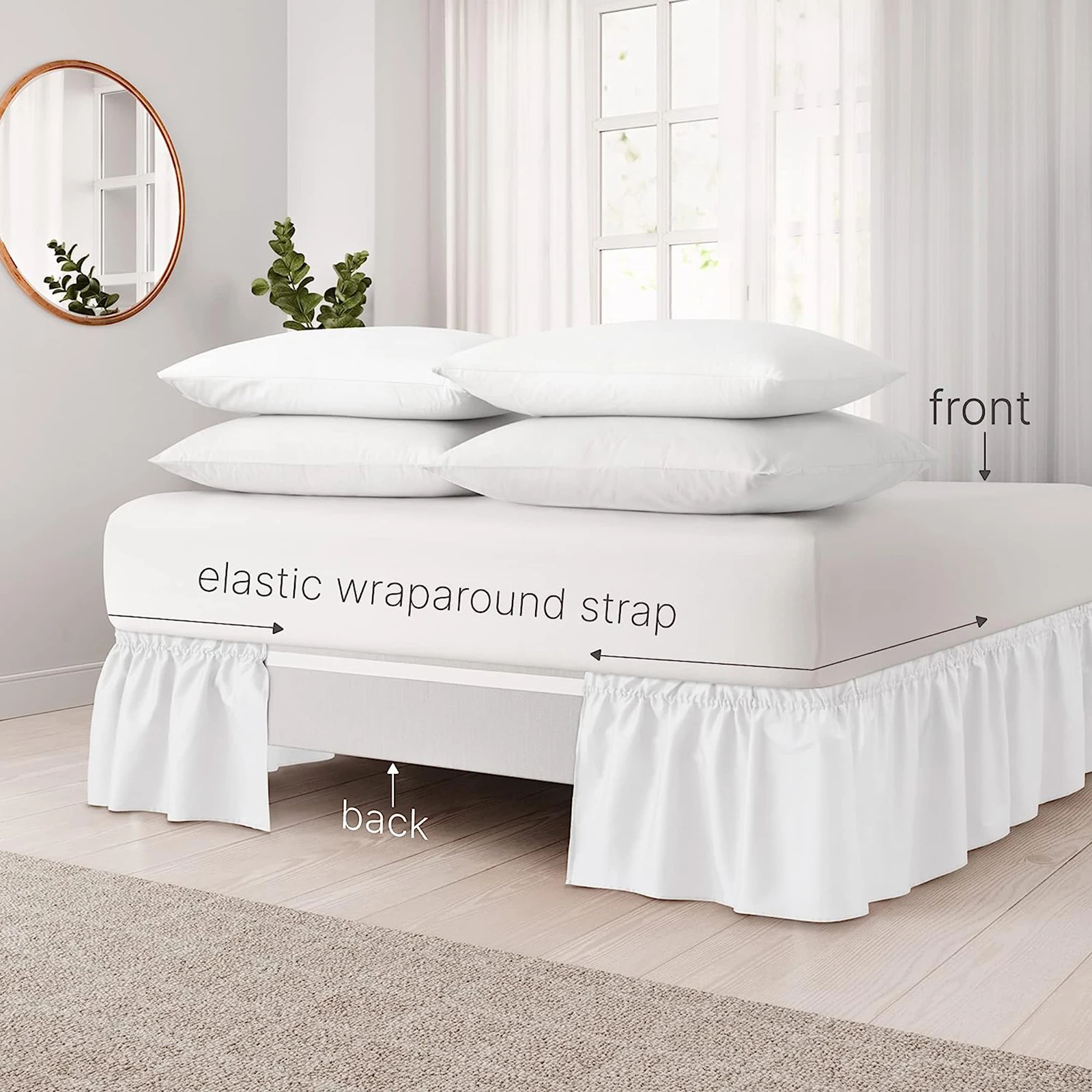 Wrap-Around Elastic Ruffle Bed Skirt Wrap-Around Elastic Ruffle Bed Skirt