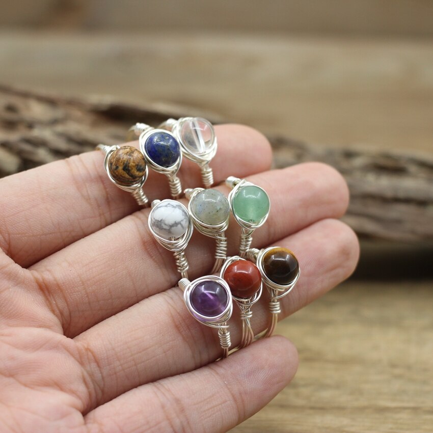 Wrapped Wire Natural Crystal Ring Wrapped Wire Natural Crystal Ring