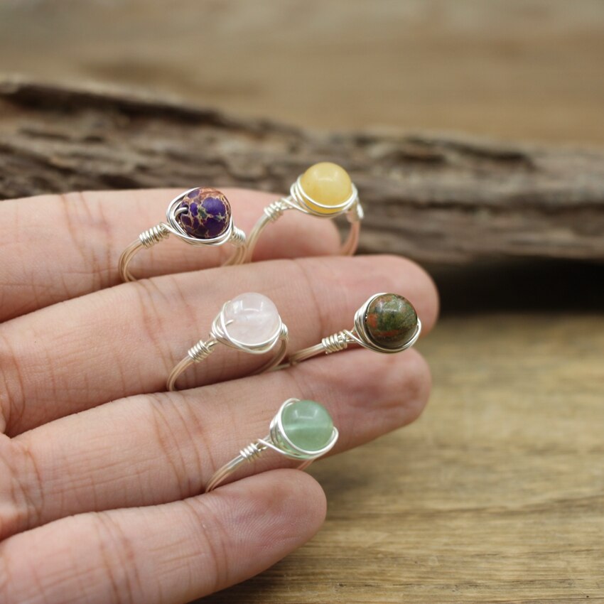 Wrapped Wire Natural Crystal Ring Wrapped Wire Natural Crystal Ring