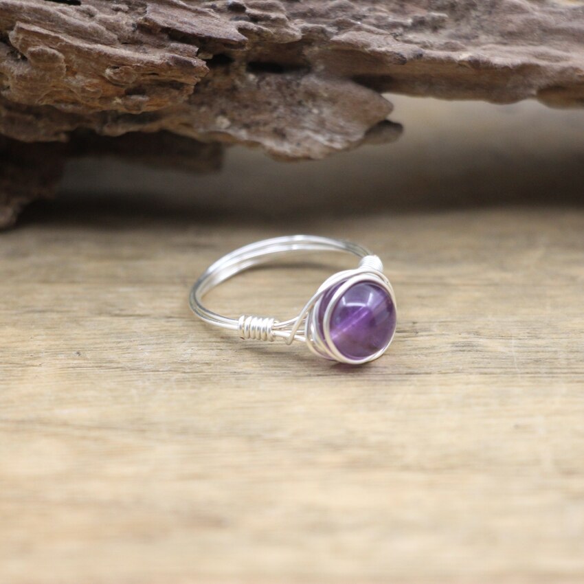 Wrapped Wire Natural Crystal Ring Wrapped Wire Natural Crystal Ring