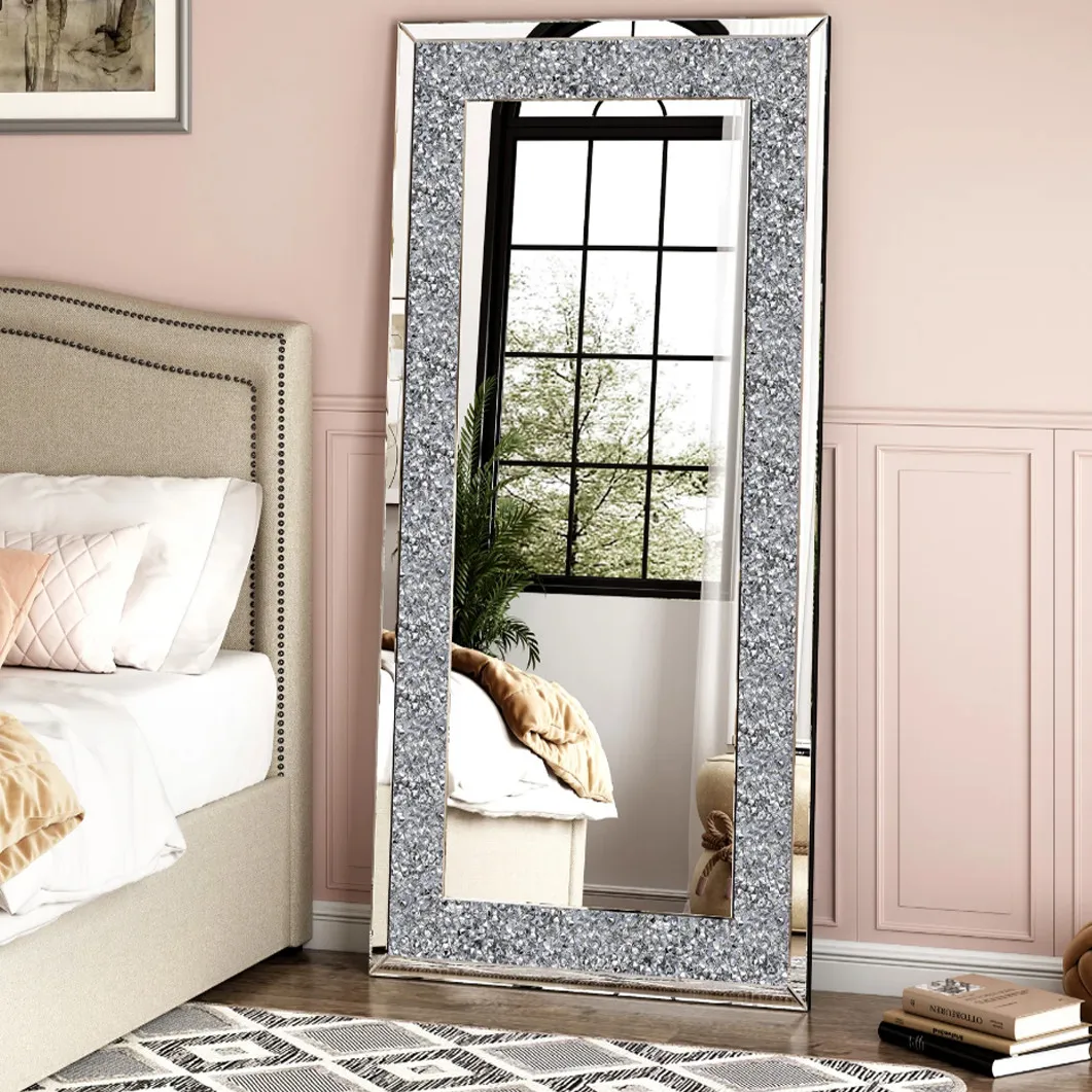 XXXL Large Charming Diamond Decorative Wall Mirror Crushed Crystal Long Full Length Mirror XXXL Large Charming Diamond Decorative Wall Mirror Crushed Crystal Long Full Length Mirror