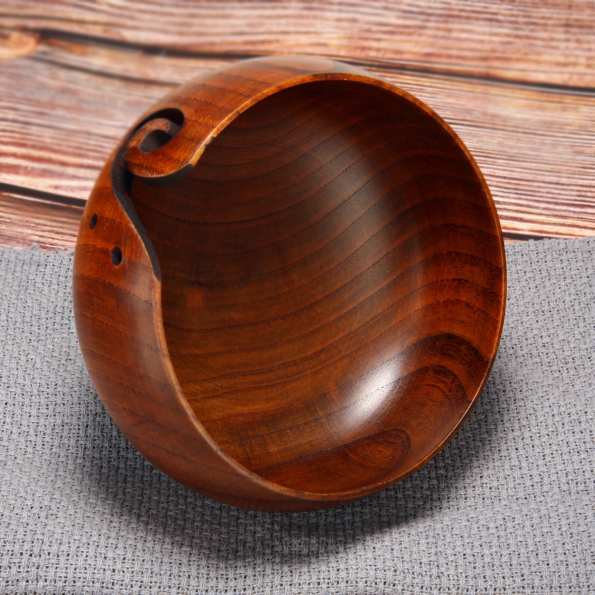 Yarn Holder Wooden Bowl