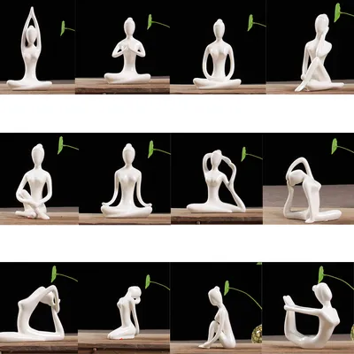 Yoga Figurine Ceramic Ornaments (12pcs) Yoga Figurine Ceramic Ornaments (12pcs)
