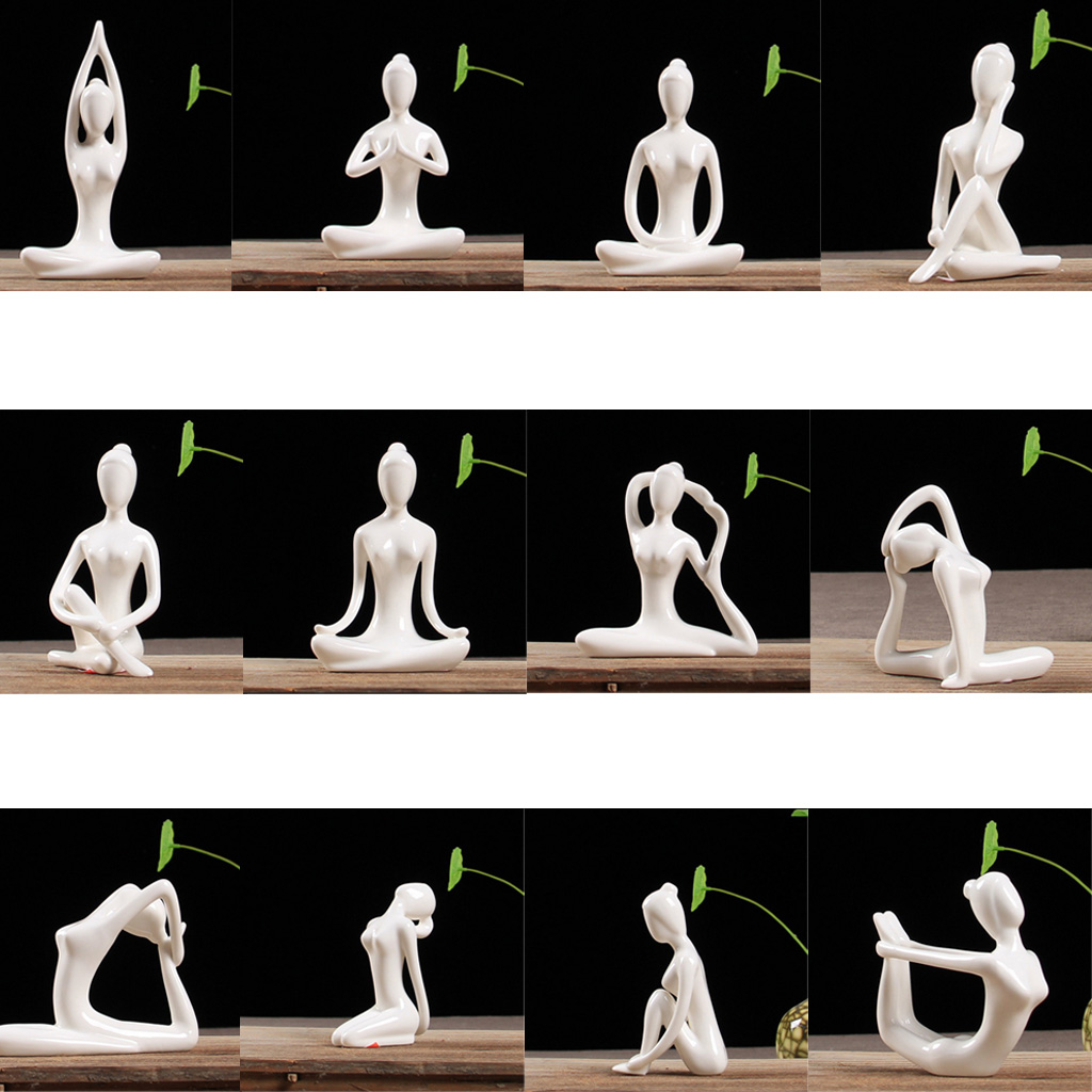 Yoga Figurine Ceramic Ornaments (12pcs) Yoga Figurine Ceramic Ornaments (12pcs)