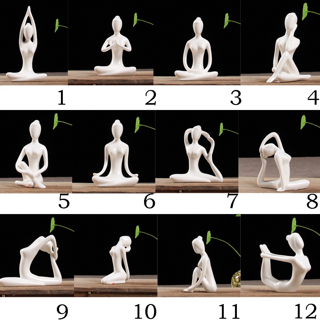 Yoga Figurine Ceramic Ornaments (12pcs) Yoga Figurine Ceramic Ornaments (12pcs)