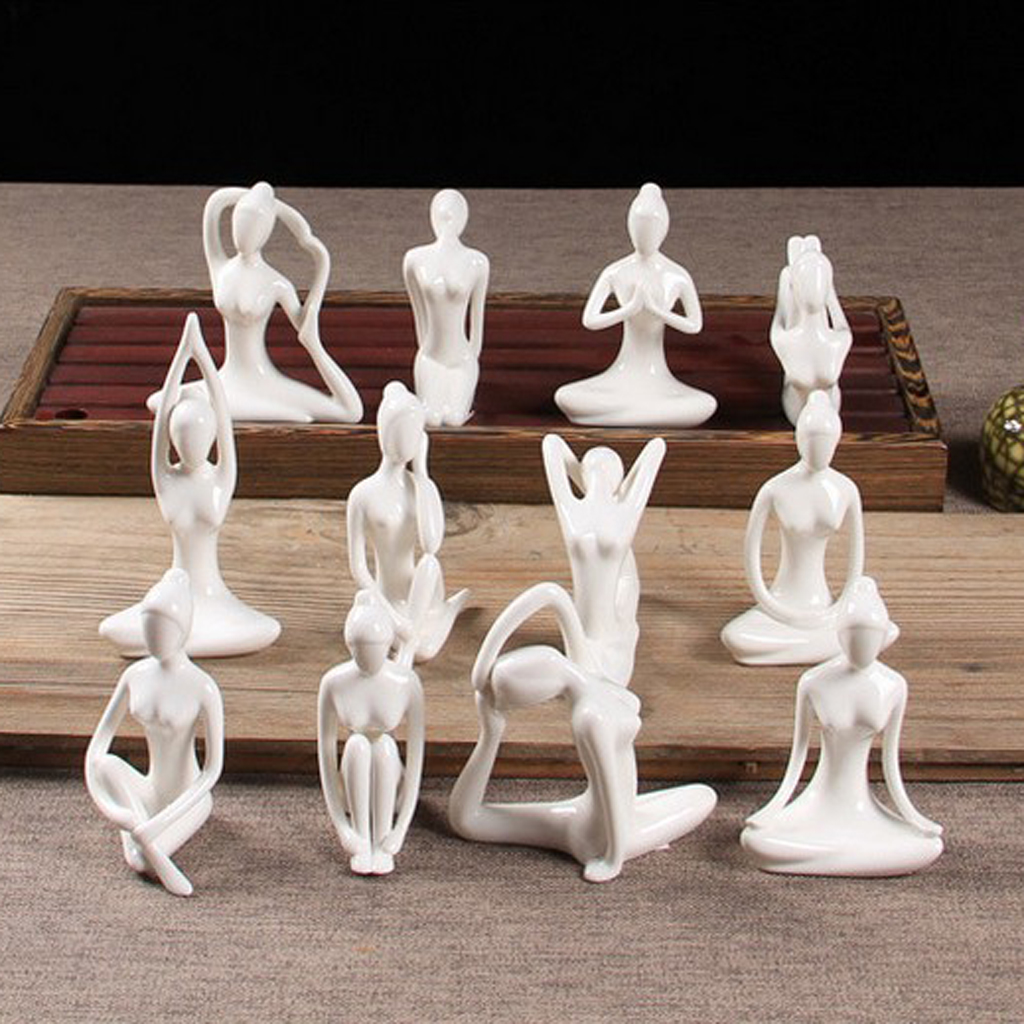 Yoga Figurine Ceramic Ornaments (12pcs) Yoga Figurine Ceramic Ornaments (12pcs)