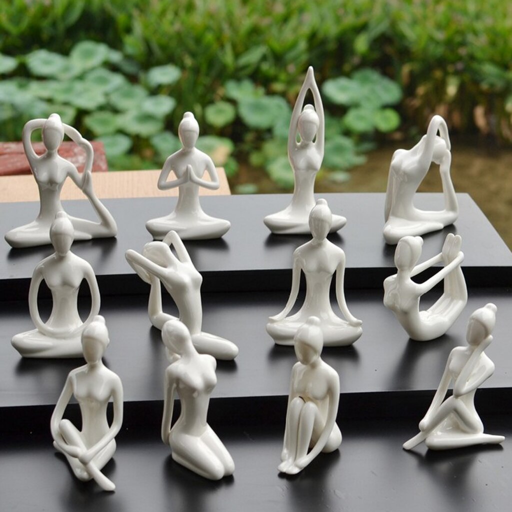 Yoga Figurine Ceramic Ornaments (12pcs) Yoga Figurine Ceramic Ornaments (12pcs)