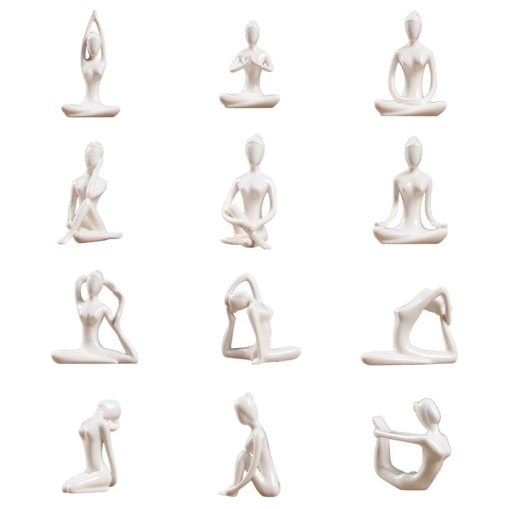 Yoga Figurine Ceramic Ornaments (12pcs) Yoga Figurine Ceramic Ornaments (12pcs)