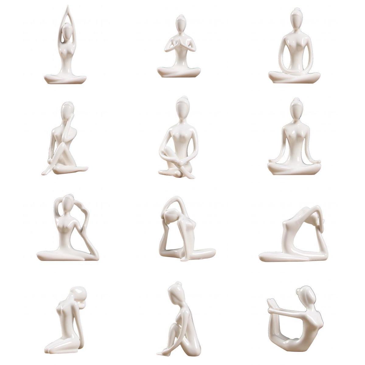 Yoga Figurine Ceramic Ornaments (12pcs) Yoga Figurine Ceramic Ornaments (12pcs)