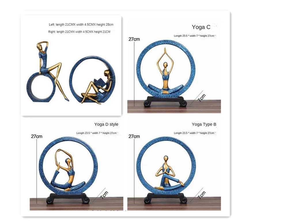 Yoga Girl Figurine Reading Girl Statue Ornament for Desktop Office Bedroom Living Room Statues Home Decoration