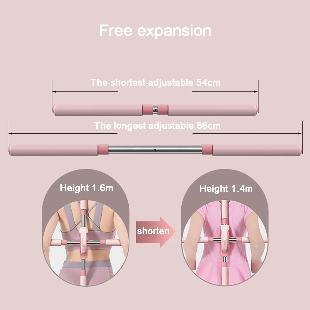 Yoga Hunchback Corrector Adjustable Stainless Steel Body Stick Cross Open Back Standing Training Stick Gym Home Sports Yoga Hunchback Corrector Adjustable Stainless Steel Body Stick Cross Open Back Standing Training Stick Gym Home Sports