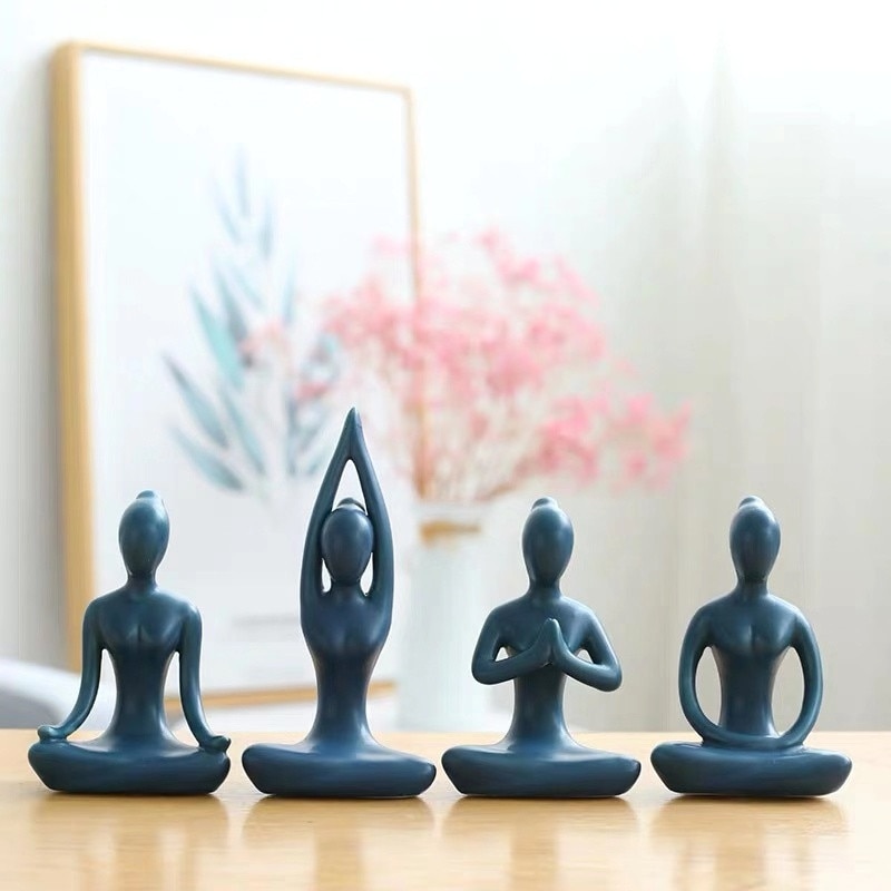Yoga Statue Mini Ceramic Ornament Yoga Statue Mini Ceramic Ornament
