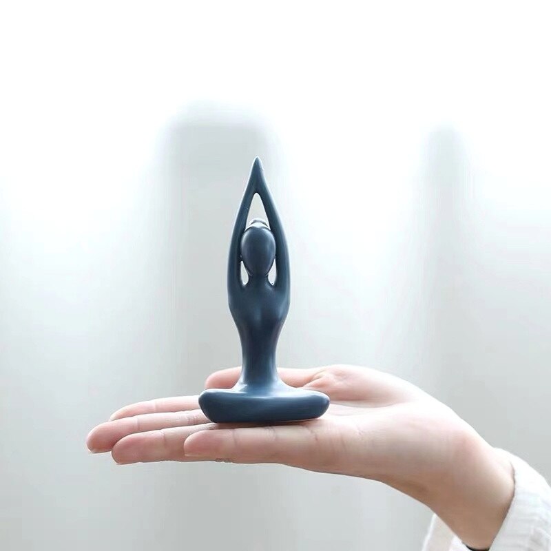 Yoga Statue Mini Ceramic Ornament Yoga Statue Mini Ceramic Ornament