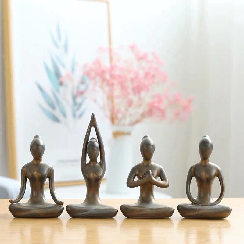Yoga Statue Mini Ceramic Ornament Yoga Statue Mini Ceramic Ornament