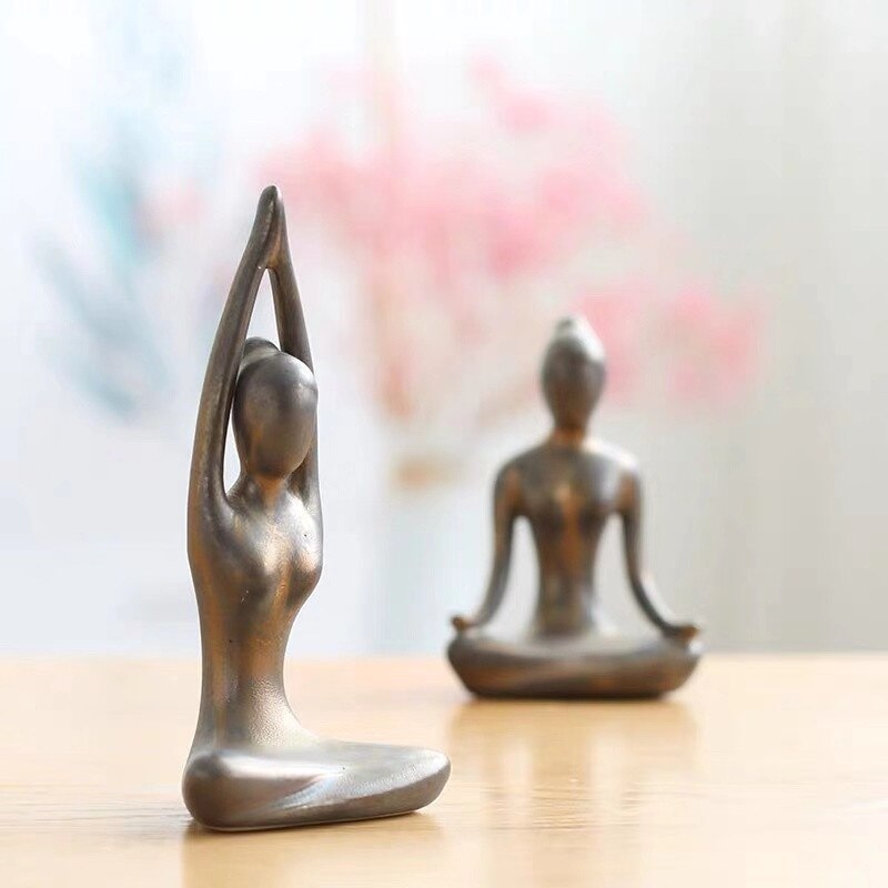 Yoga Statue Mini Ceramic Ornament Yoga Statue Mini Ceramic Ornament