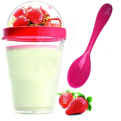 Yogurt Container Dome Lid with Spoon Yogurt Container Dome Lid with Spoon