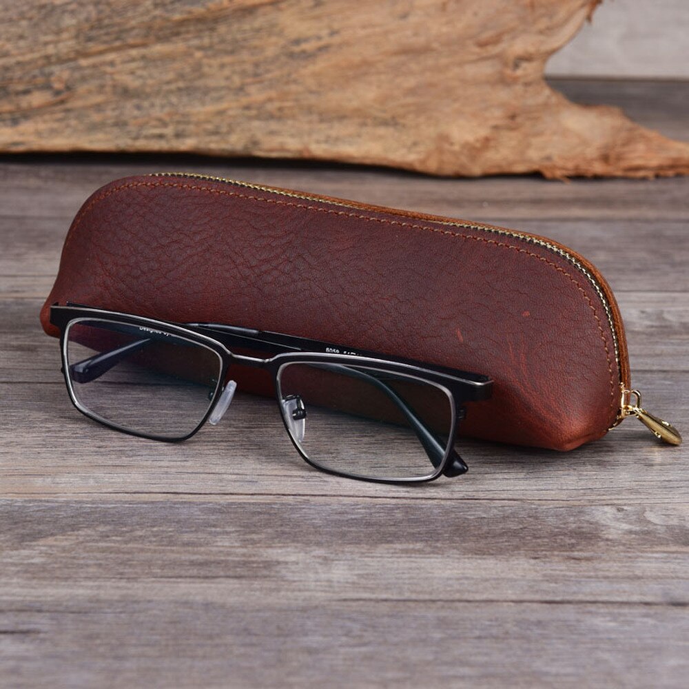 Zipper Genuine Leather Pencil Pouch Zipper Genuine Leather Pencil Pouch