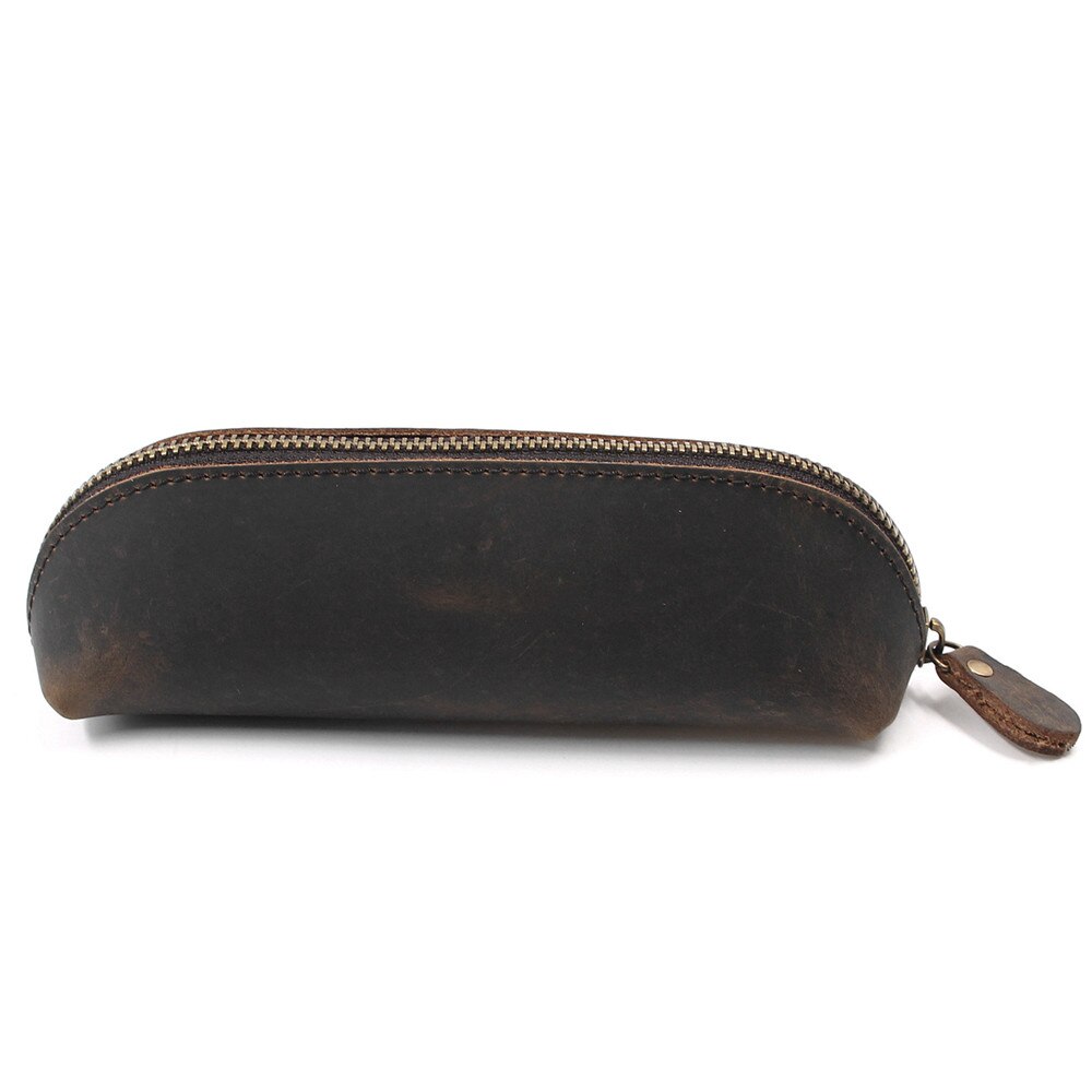 Zipper Genuine Leather Pencil Pouch Zipper Genuine Leather Pencil Pouch