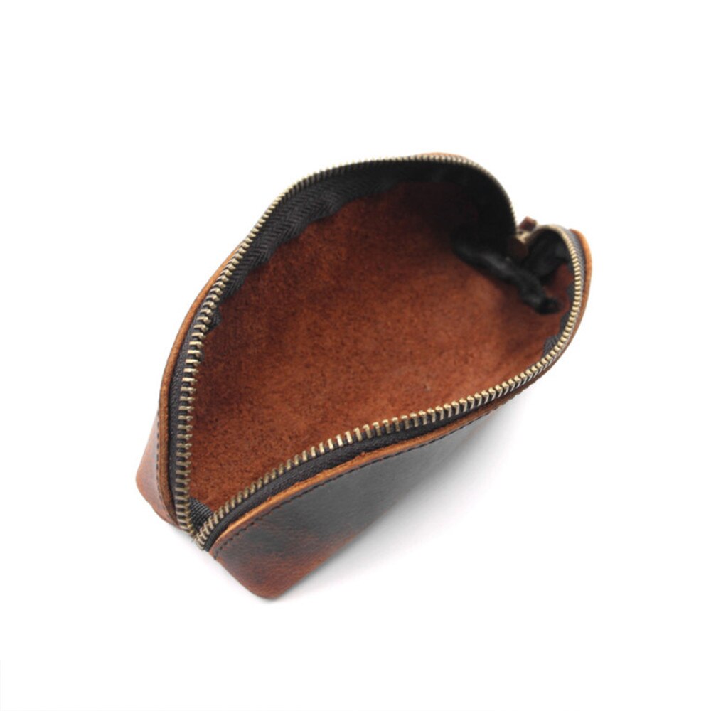 Zipper Genuine Leather Pencil Pouch Zipper Genuine Leather Pencil Pouch