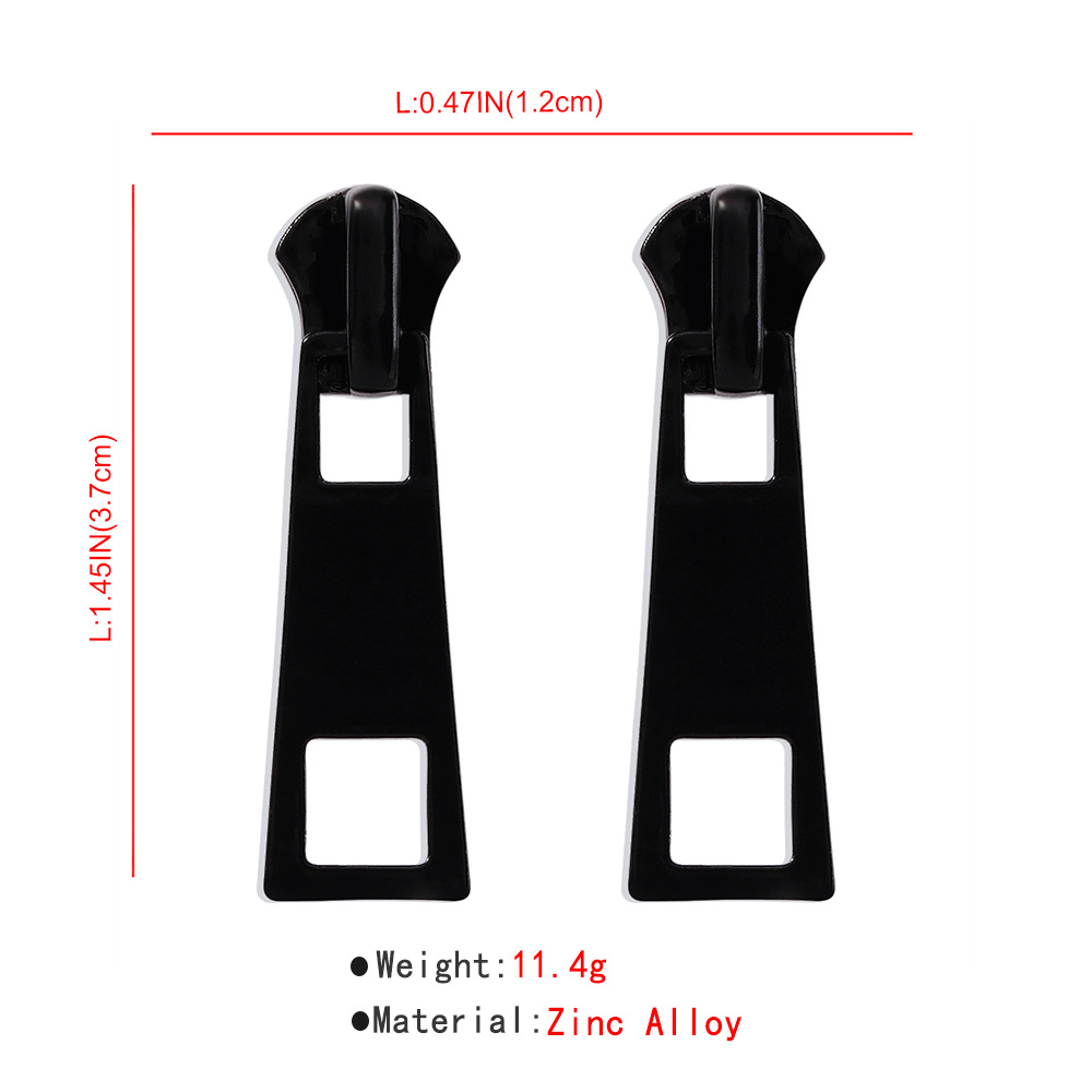 Zipper Stud Earrings Fashion Jewelry for Women Unusual Earrings Geometry Ear Ring Pop Hip Hop Piercing Jewelry