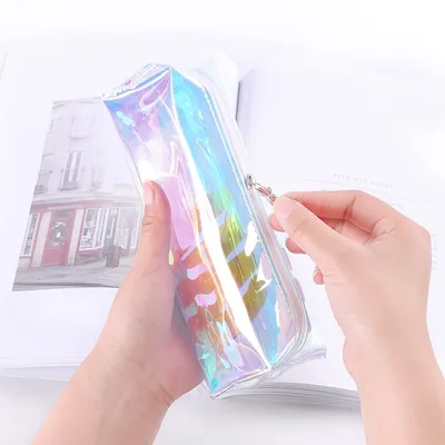 Zippered Clear Holographic Pencil Case Zippered Clear Holographic Pencil Case