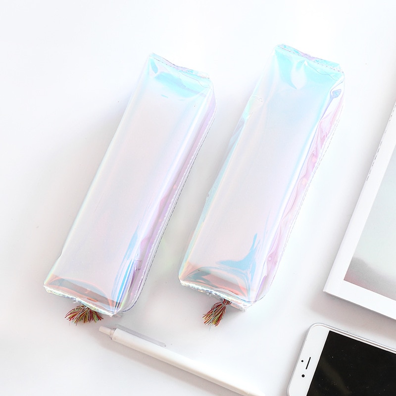 Zippered Clear Holographic Pencil Case Zippered Clear Holographic Pencil Case