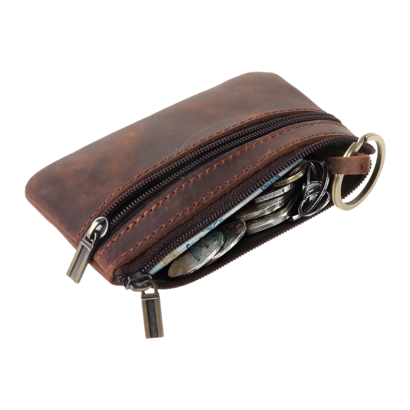 Zippered Genuine Leather Change Purse Zippered Genuine Leather Change Purse