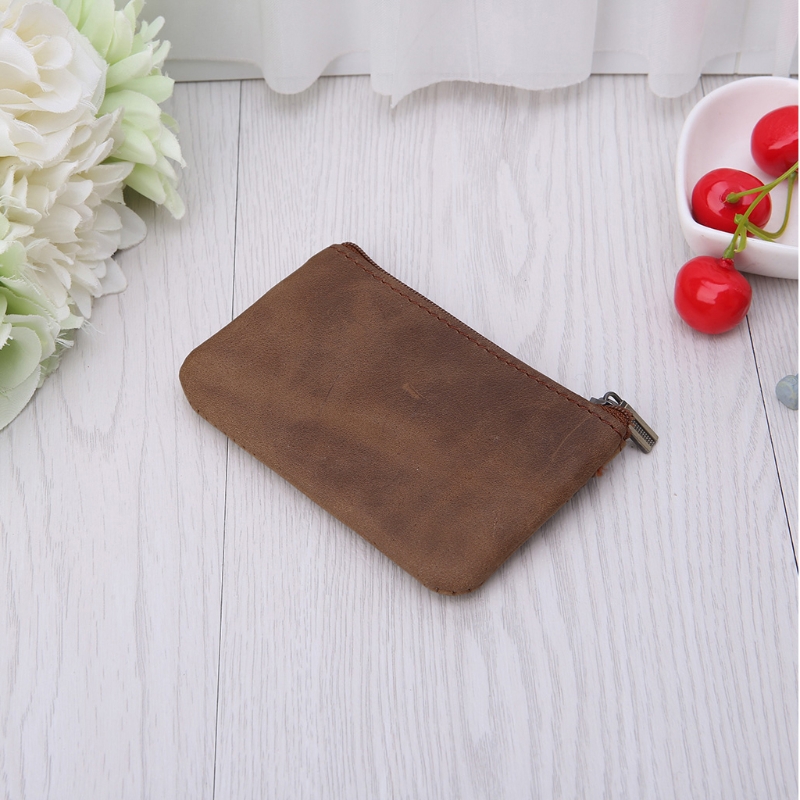 Zippered Genuine Leather Change Purse Zippered Genuine Leather Change Purse