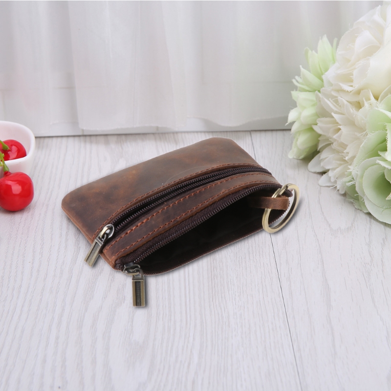 Zippered Genuine Leather Change Purse Zippered Genuine Leather Change Purse