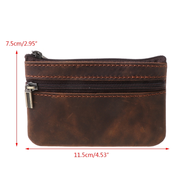 Zippered Genuine Leather Change Purse Zippered Genuine Leather Change Purse
