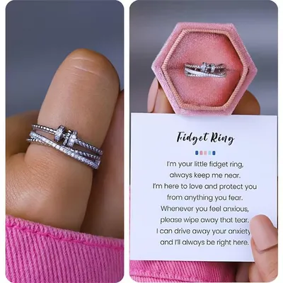 Zircon Stone Anxiety Bead Ring Zircon Stone Anxiety Bead Ring