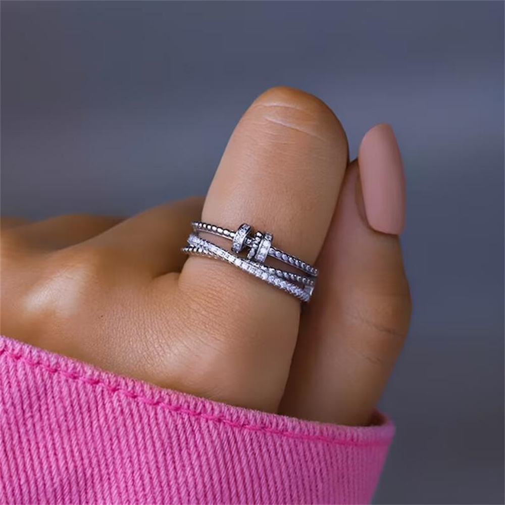 Zircon Stone Anxiety Bead Ring Zircon Stone Anxiety Bead Ring