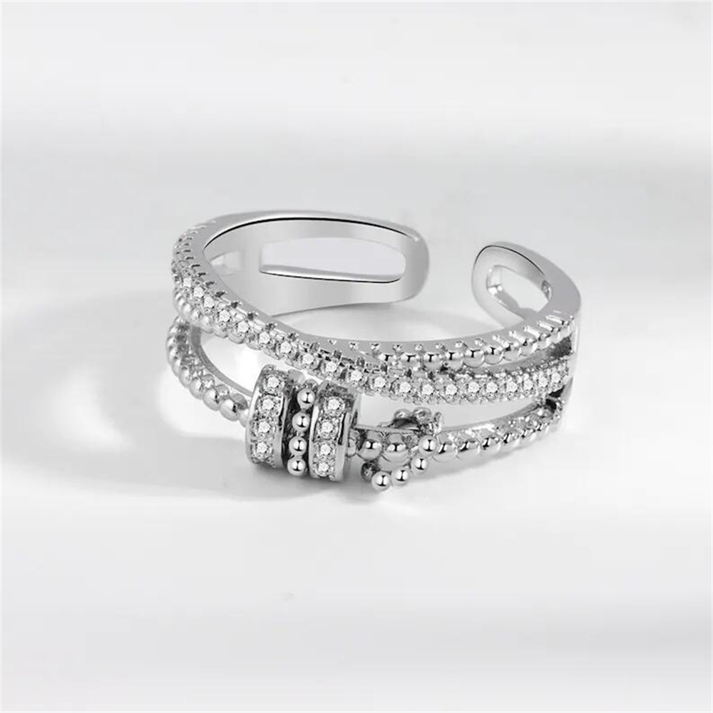 Zircon Stone Anxiety Bead Ring Zircon Stone Anxiety Bead Ring