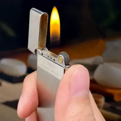 Zorro 636 Metal Ultra Thin Butane Gas Inflatable Grinding Wheel Lighter Holiday Gift Smoking Accessories Men's Small